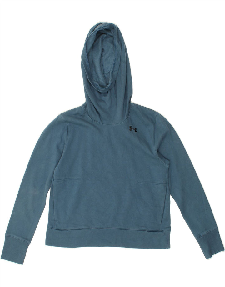UNDER ARMOUR Womens Hoodie Jumper UK 14 Medium Blue Cotton Vintage Under Armour and Second-Hand Under Armour from Messina Hembry 