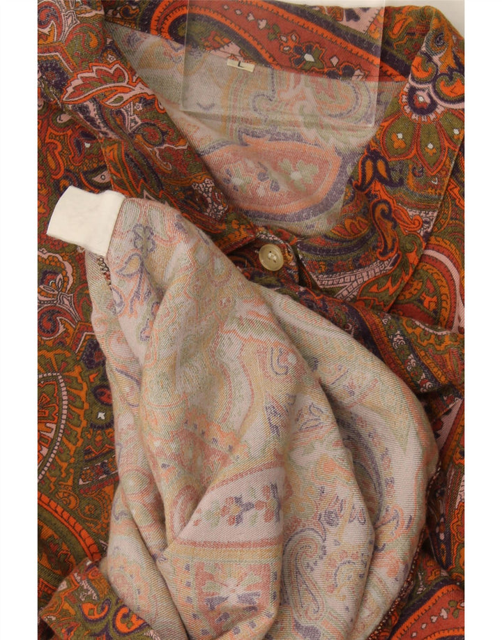Vintage Damen Shirt UK 16 Großes mehrfarbiges Paisley