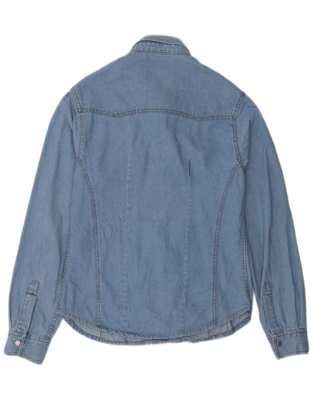 Vintage Damen Jeanshemd UK 14 Groß Blau