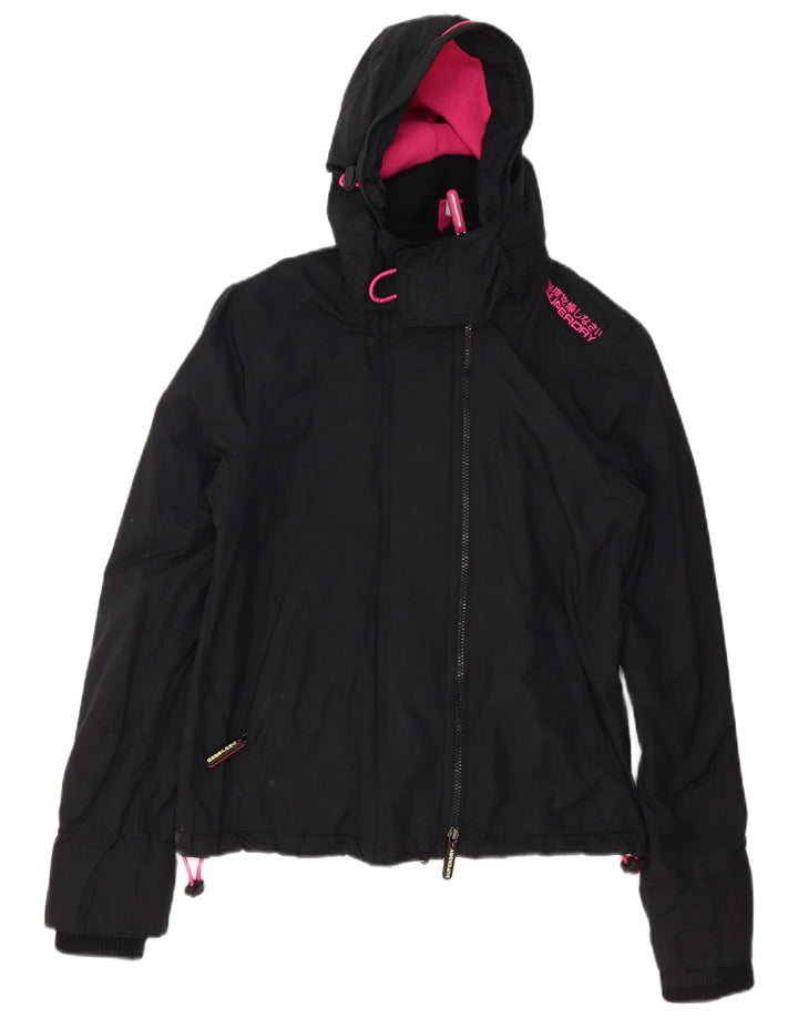 SUPERDRY Damen Übergroße Windjacke UK 10 Small Schwarz