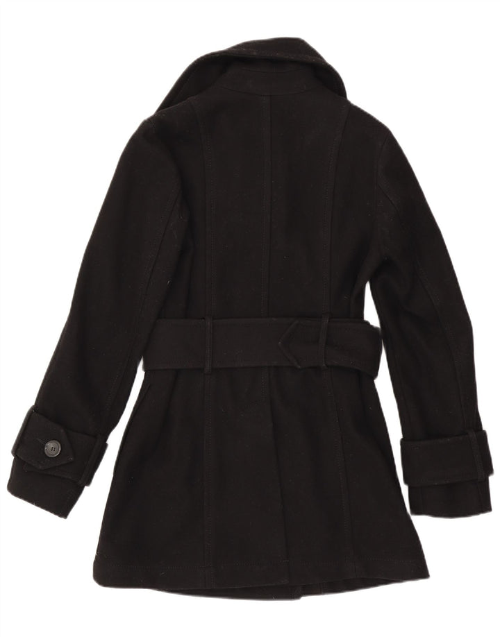 Benetton Damen Zweireihiger Mantel UK 8 Small Schwarz