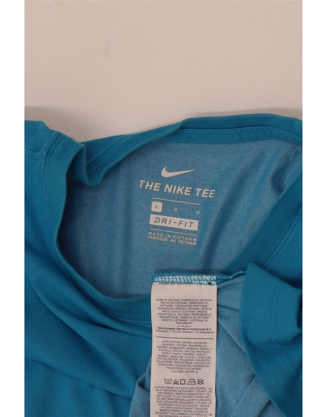 Nike Herren Dri Fit T-Shirt Top Large Blau Baumwolle