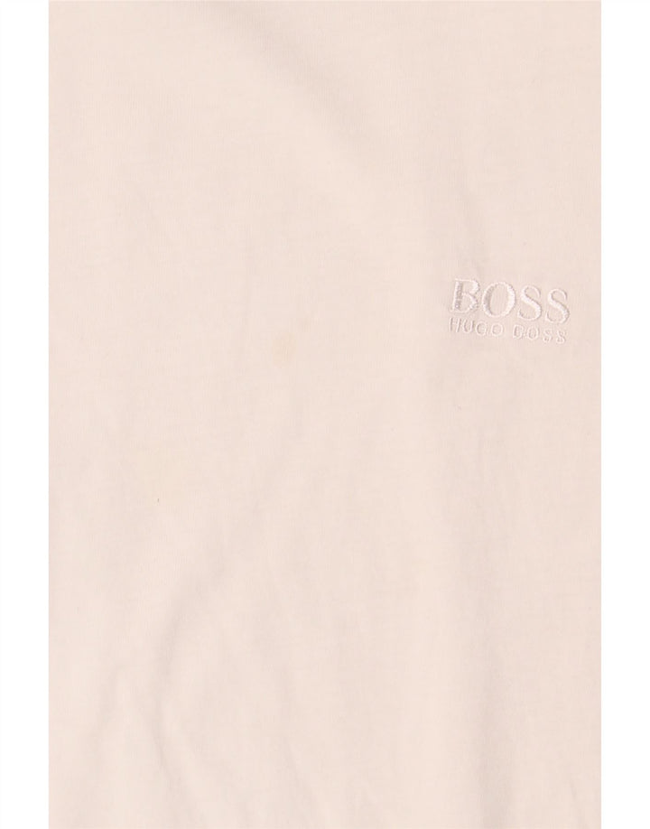 Hugo Boss Damen T-Shirt Top UK 12 Mittelweiße Baumwolle