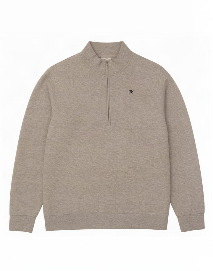Hackett Herren-Sweatshirt mit Reißverschluss, klassischer Passform, groß, grau gefleckt