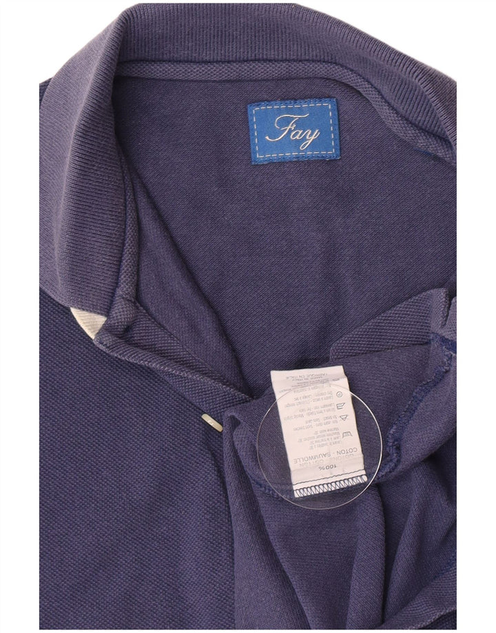 Fay Herren-Poloshirt, klein, marineblau, Baumwolle