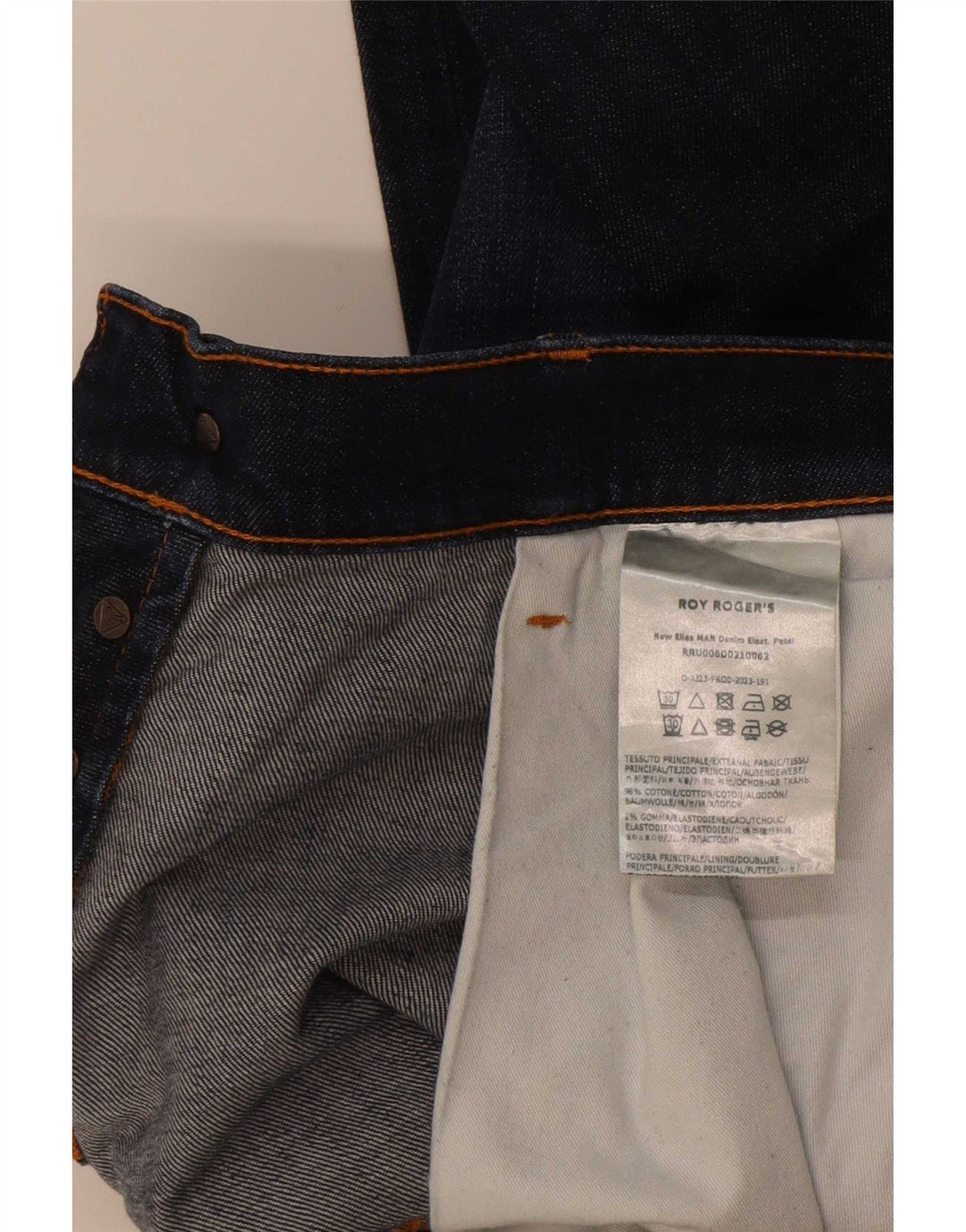 Roy Rogers Herren Slim Jeans W36 L32 Marineblau Baumwolle