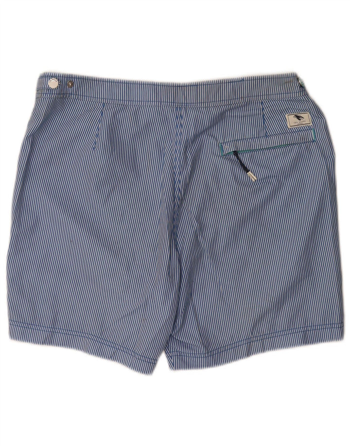 Ted Baker Herren-Badeshorts aus mittelblauem Nadelstreifen-Polyester