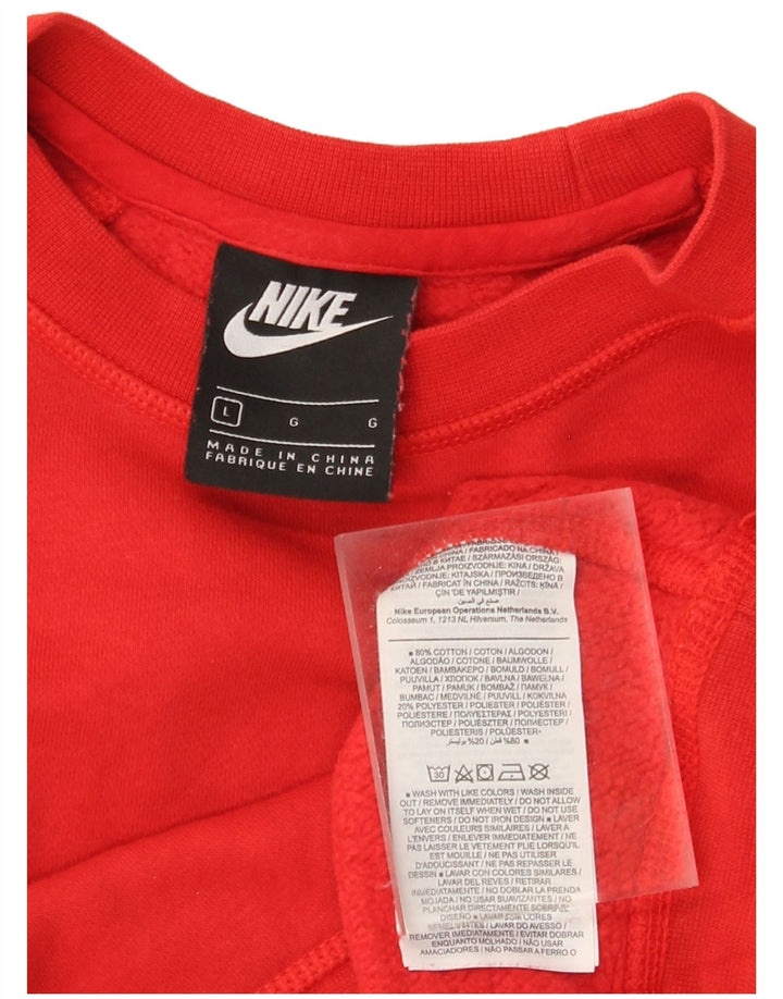 NIKE Womens Oversized Crop Graphic Sweatshirt Pullover UK 16 Large Rot