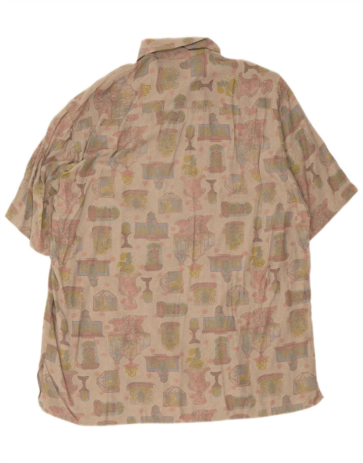 Ingram Herren Grafik-Kurzarmhemd XL Beige Viskose