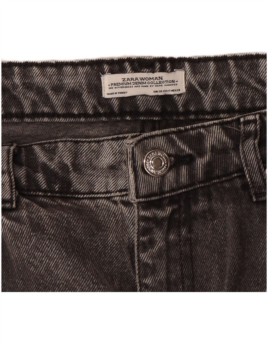 Zara Damen Tapered Jeans EU 38 Small W28 L26 Grau
