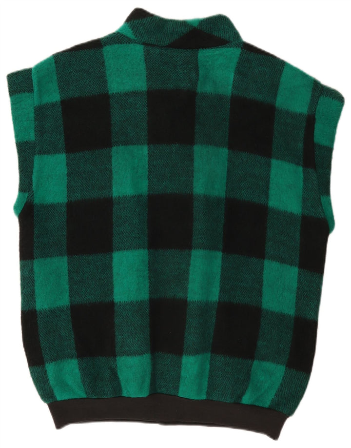 Vintage Herren Gilet UK 40 Großer grüner Gingham