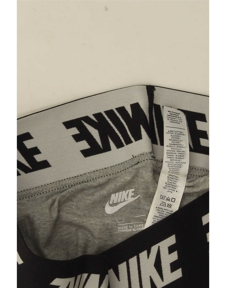 Nike Womens Graphic Leggings UK 10 Mittelgraue Colourblock-Baumwolle