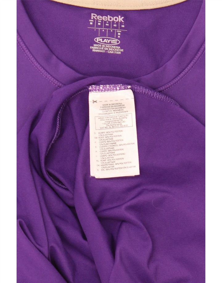 Reebok Damen T-Shirt Top UK 12 Medium Lila Polyester