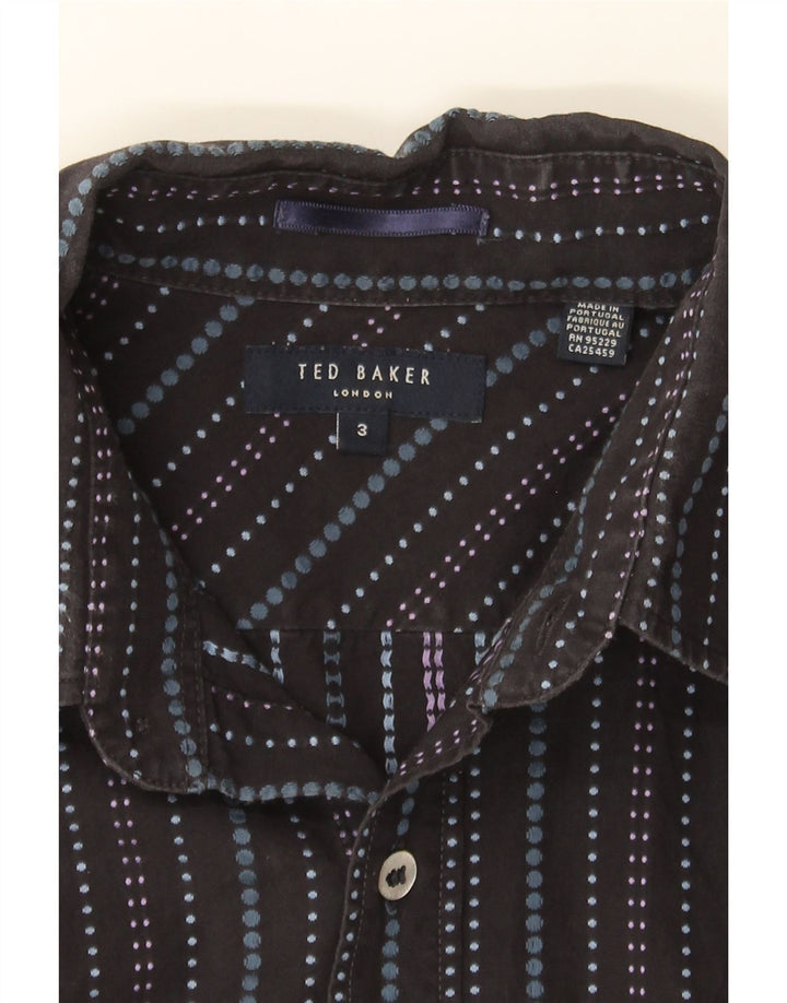TED BAKER Mens Shirt Size 3 Medium Black Striped Cotton Vintage Ted Baker and Second-Hand Ted Baker from Messina Hembry 