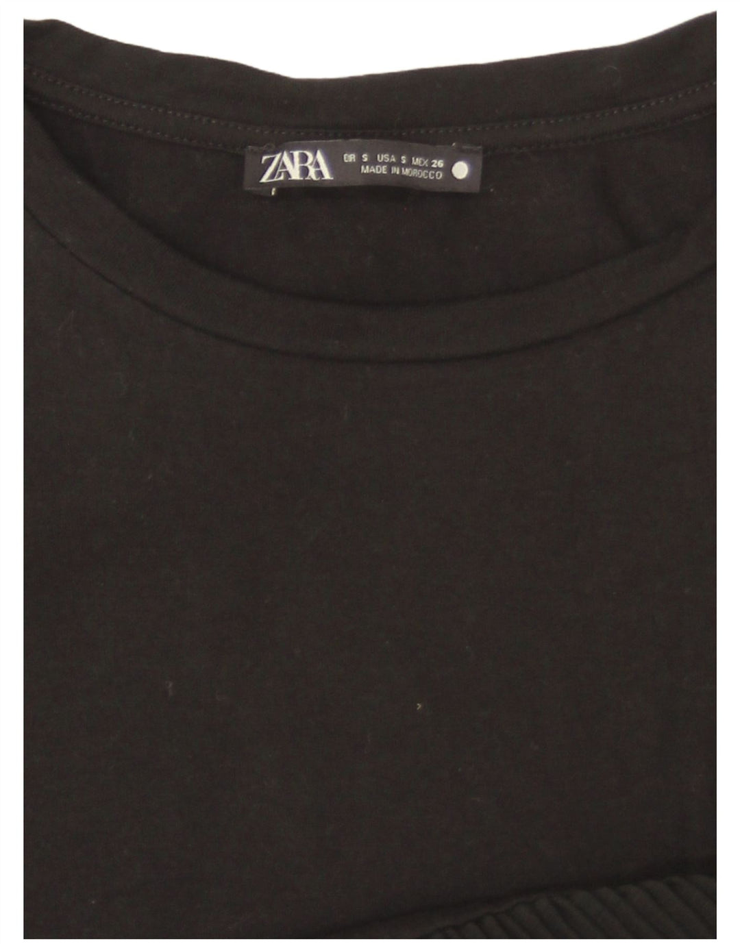 Zara Damen T-Shirt Top UK 10 Small Schwarz