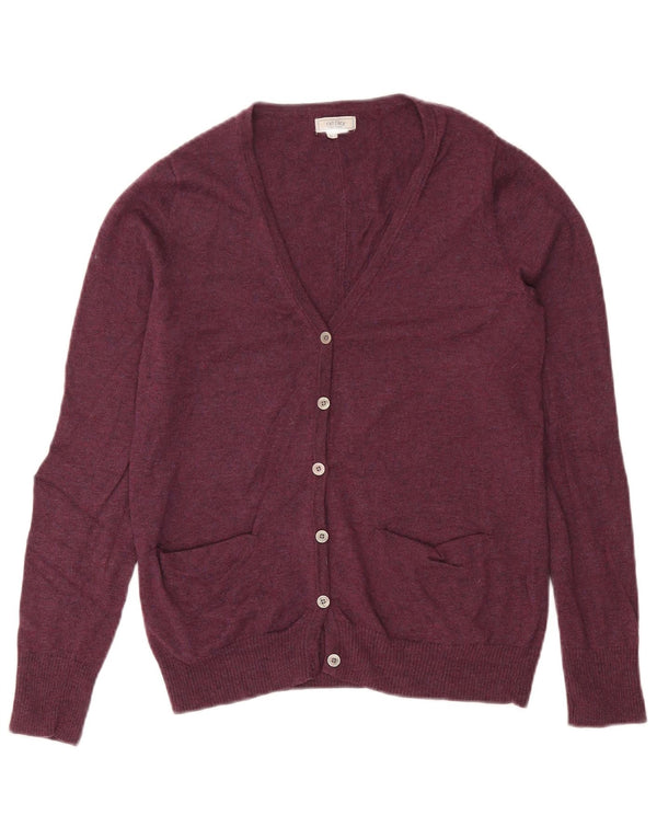 Fat Face Damen-Cardigan-Pullover UK 12 Medium Burgunderrote Wolle