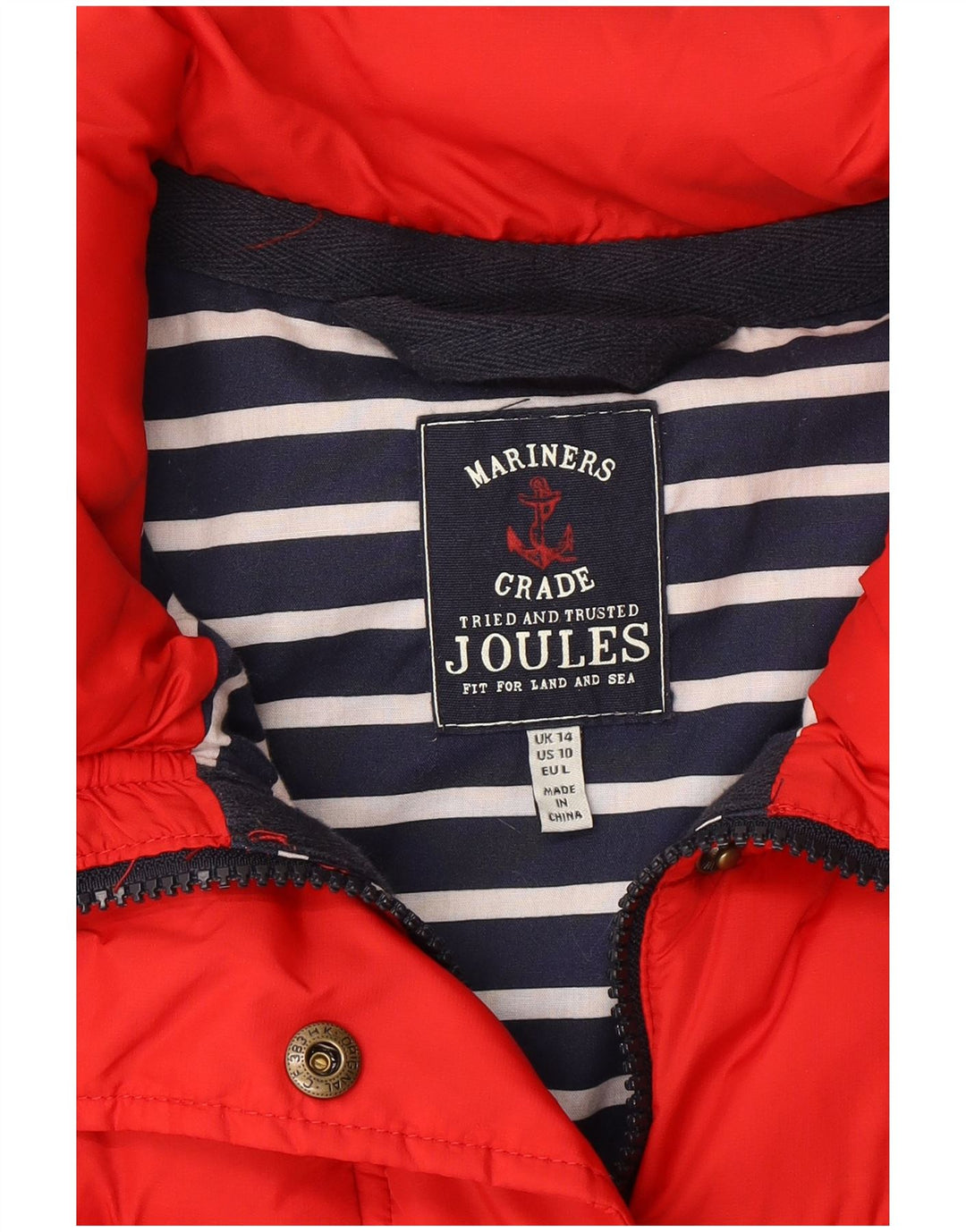JOULES Womens Padded Gilet UK 14 Large Red Polyamide Classic