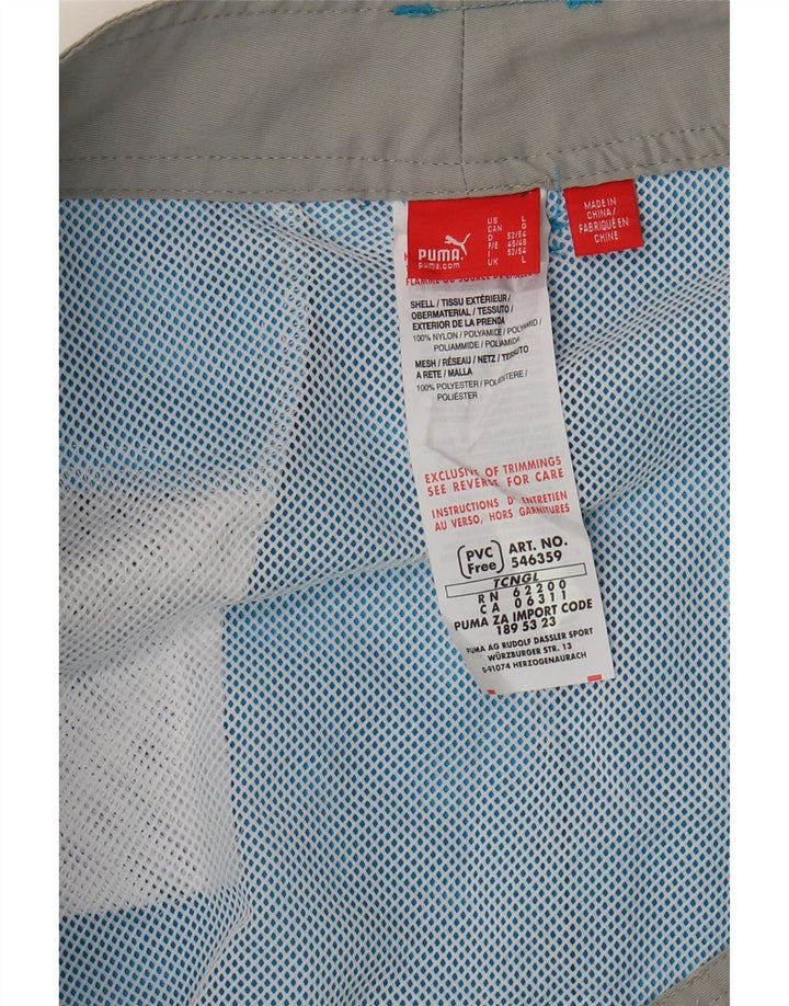 Puma Herren Badeshorts mit Grafik, Größe L, Blau, Polyester