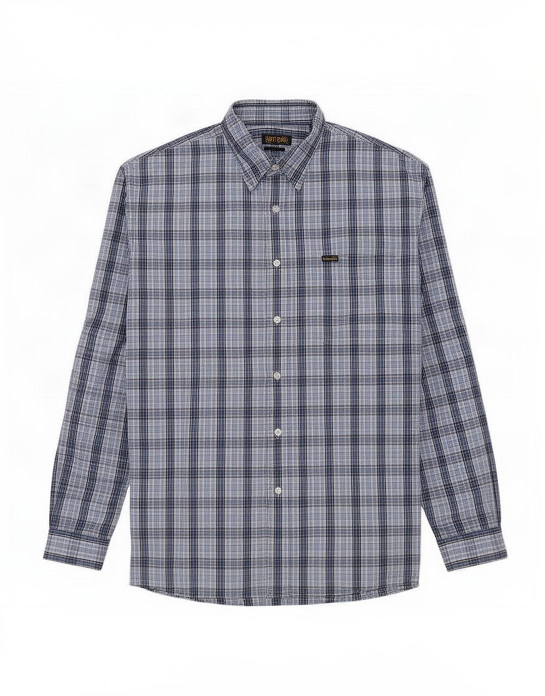 Wrangler Herrenhemd XL, blau kariert, Baumwolle