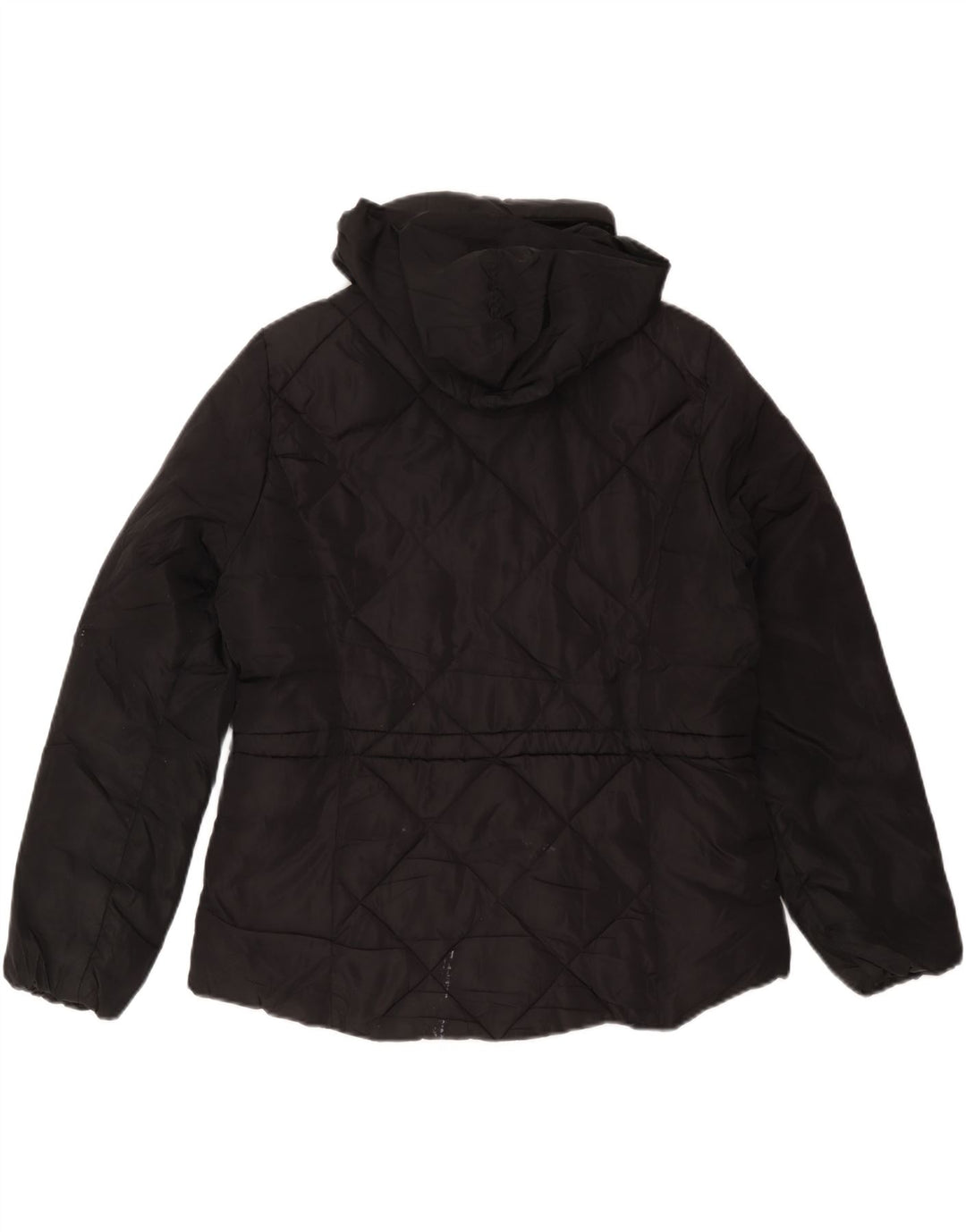 Marks & Spencer Wattierte Damenjacke mit Kapuze, UK 14, Mittelschwarz, Polyester