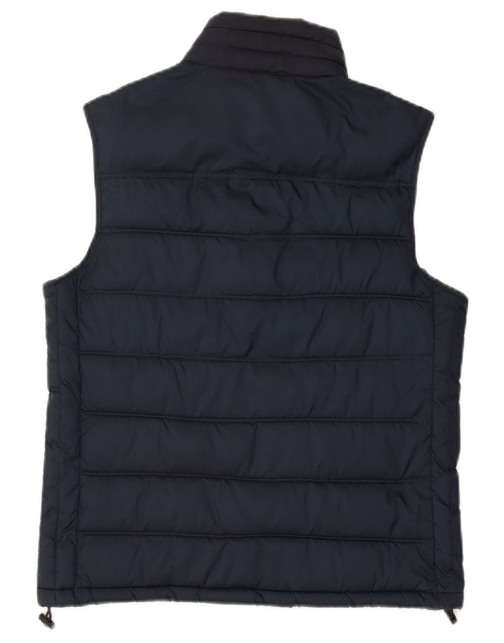 Zara Herren Wattierte Weste UK 38 Medium Marineblau Polyester