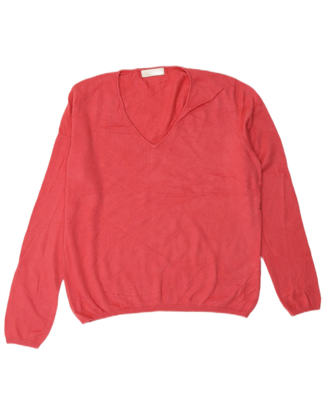 MARKS & SPENCER Damen-Pullover mit V-Ausschnitt, UK 16, Größe L, rosa Viskose