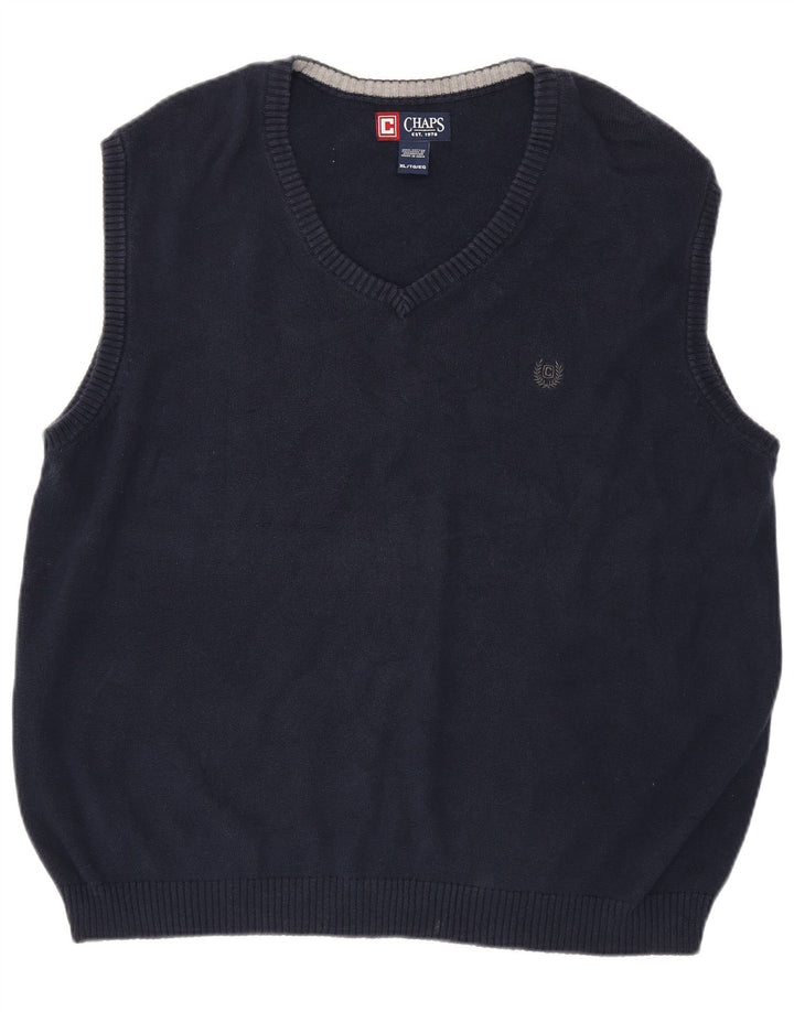 CHAPS Herren-Weste-Tanktop XL aus marineblauer Baumwolle
