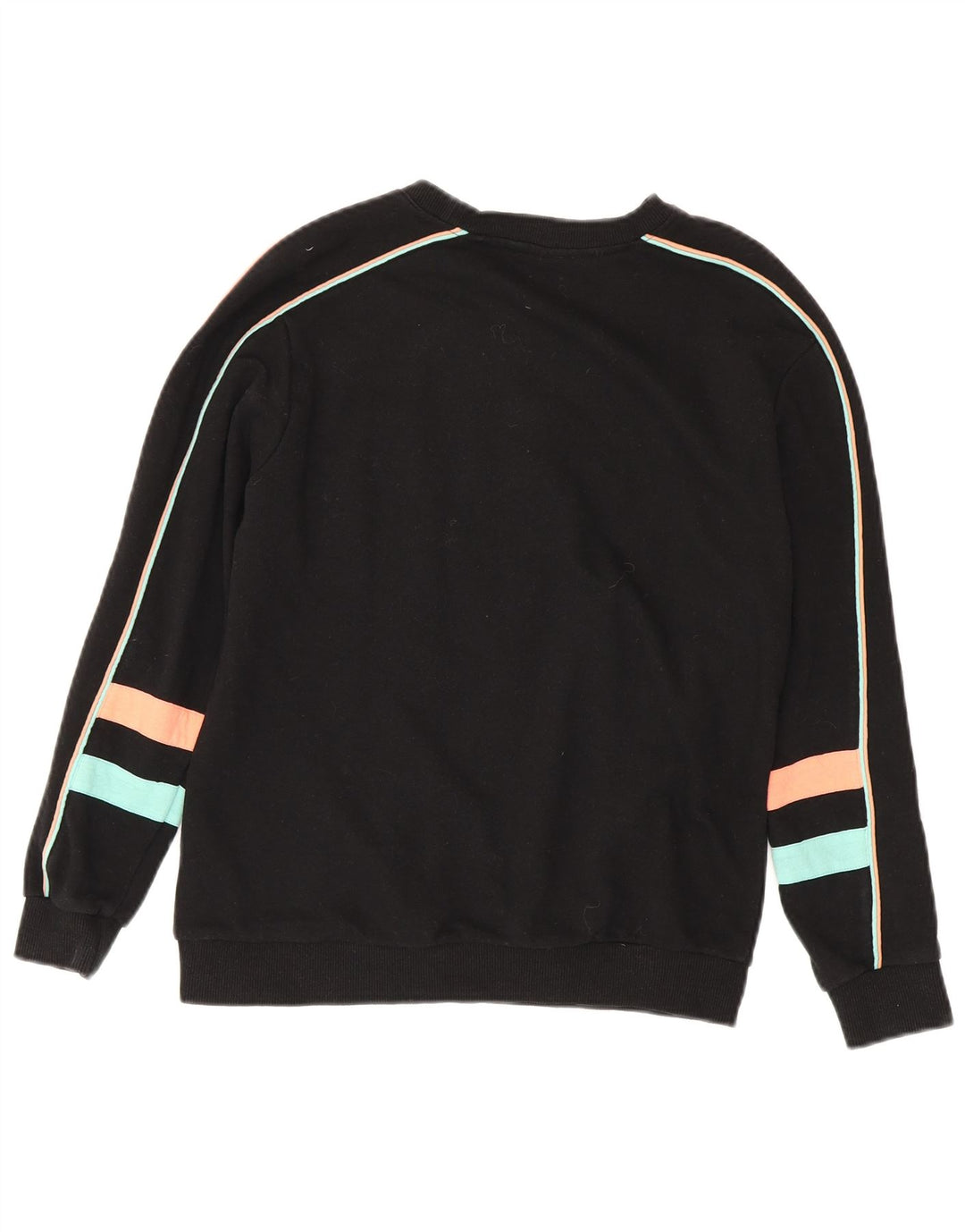 Fila Damen Grafik-Sweatshirt-Pullover UK 8 Small Schwarz Baumwolle