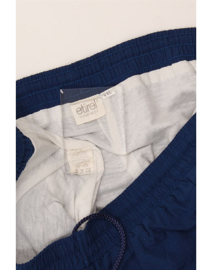 ETIREL Mens Tracksuit Trousers Joggers 2XL  Blue Colourblock Polyester Vintage Etirel and Second-Hand Etirel from Messina Hembry 