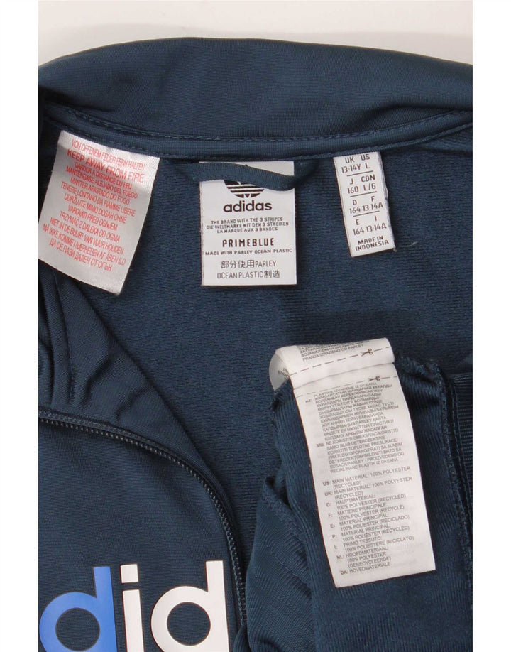Adidas Jungen Grafik-Trainingsanzug-Top-Jacke, 13–14 Jahre, marineblaues Polyester