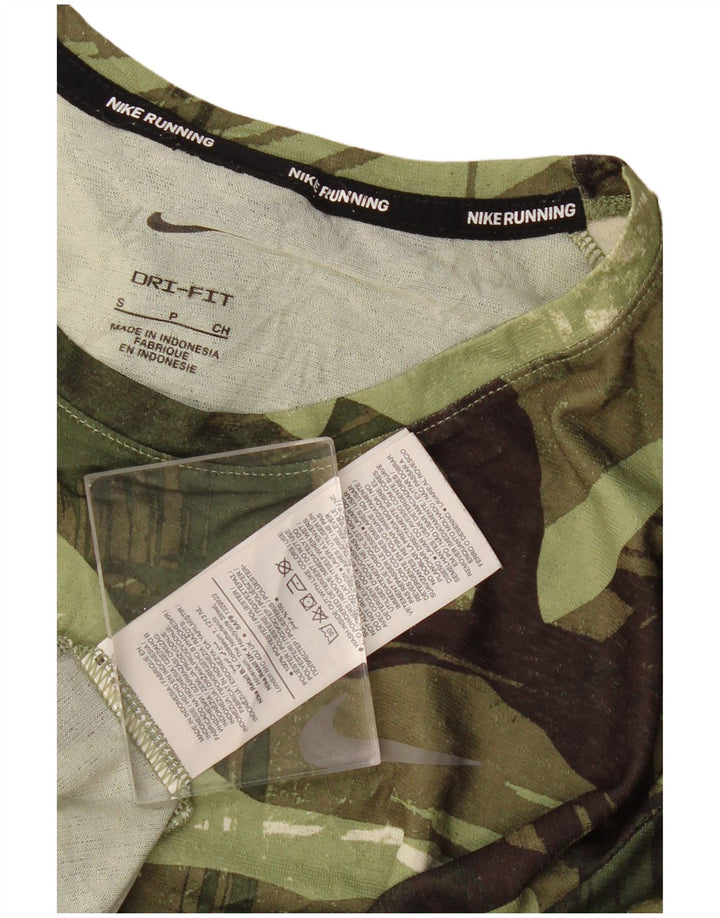 Nike Herren Dri Fit T-Shirt Top Small Khaki Geometrisch Polyester