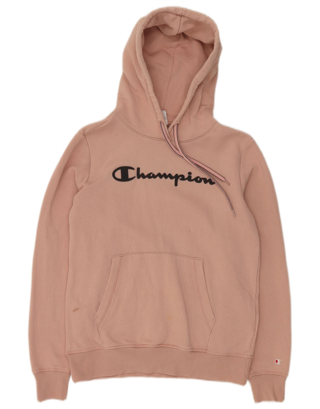 CHAMPION Womens Graphic Hoodie Pullover UK 16 Große rosa Baumwolle