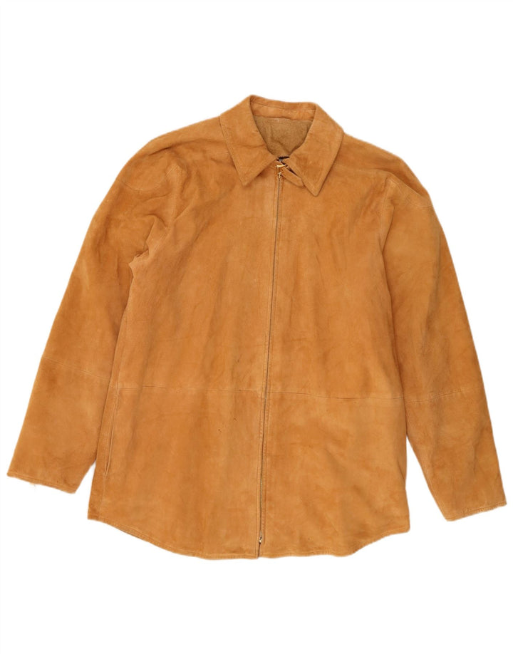 Escada Damen Wildlederjacke UK 14 Mittelbraunes Leder