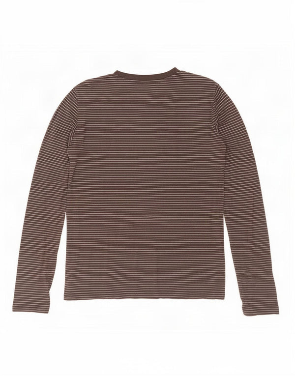 Levi's Damen Top Langarm UK 12 Mittelschwarz gestreift Baumwolle