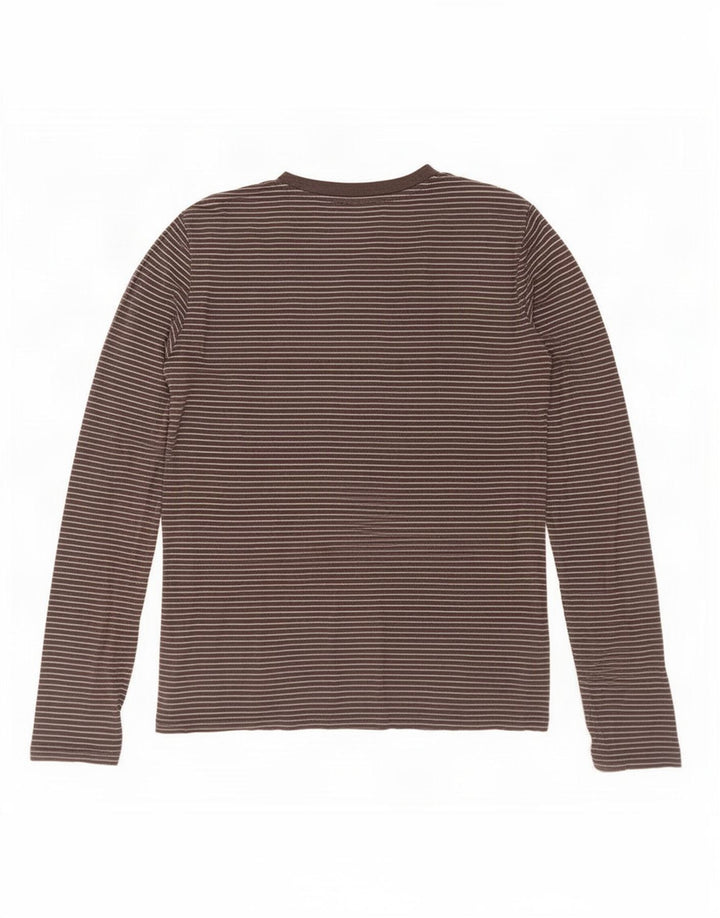 Levi's Damen Top Langarm UK 12 Mittelschwarz gestreift Baumwolle