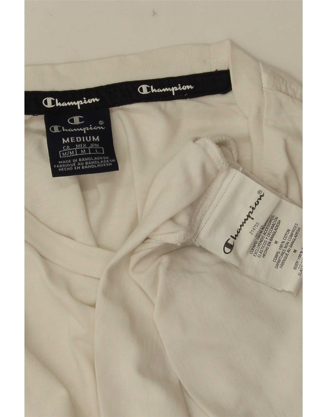 Champion Herren T-Shirt Top aus mittelweißer Baumwolle