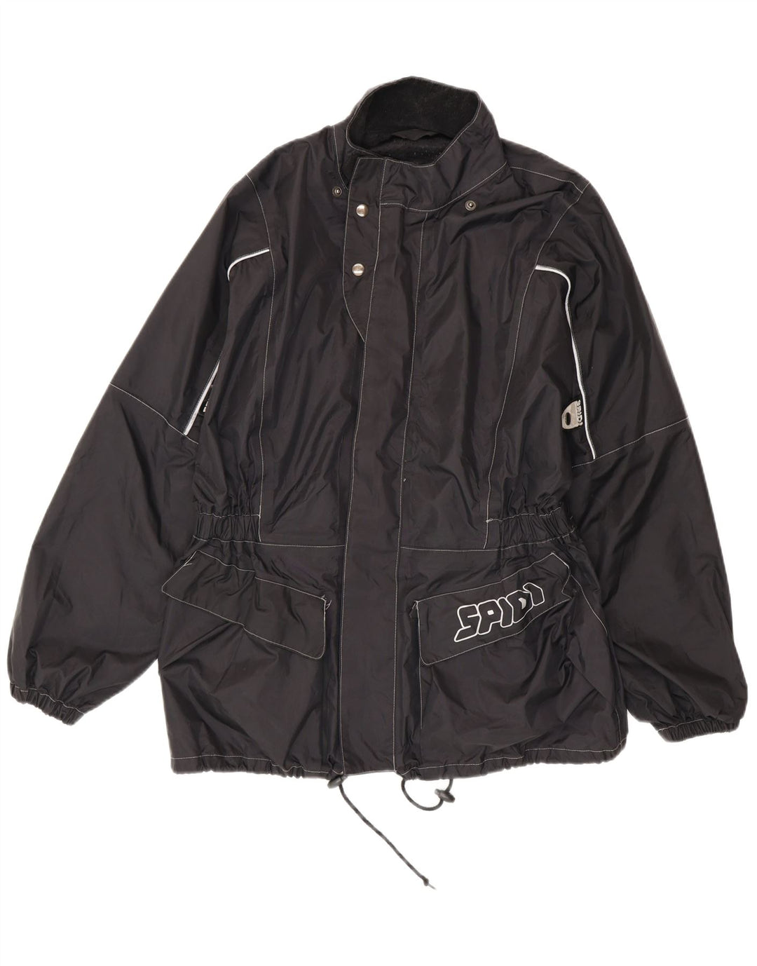 Spidi Herren-Regenjacke mit Grafik, UK 38, mittelschwarzes Nylon