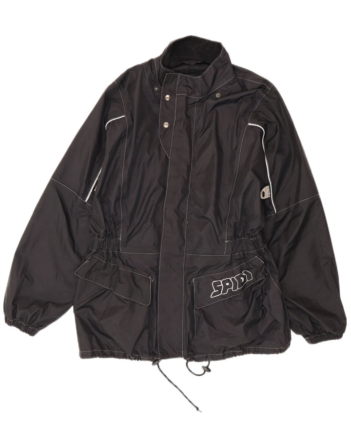 Spidi Herren-Regenjacke mit Grafik, UK 38, mittelschwarzes Nylon
