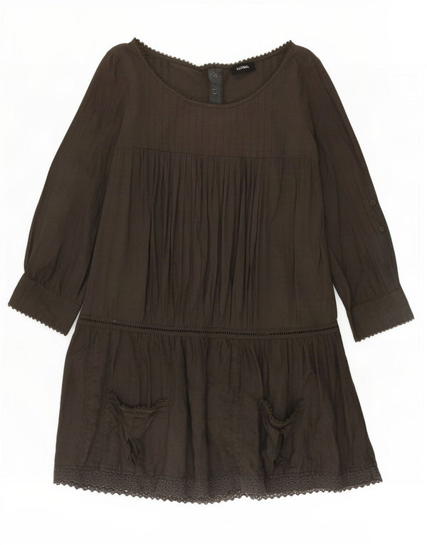 Max & Co. Womens Long Sleeve A-Line Dress UK 12 Medium Khaki