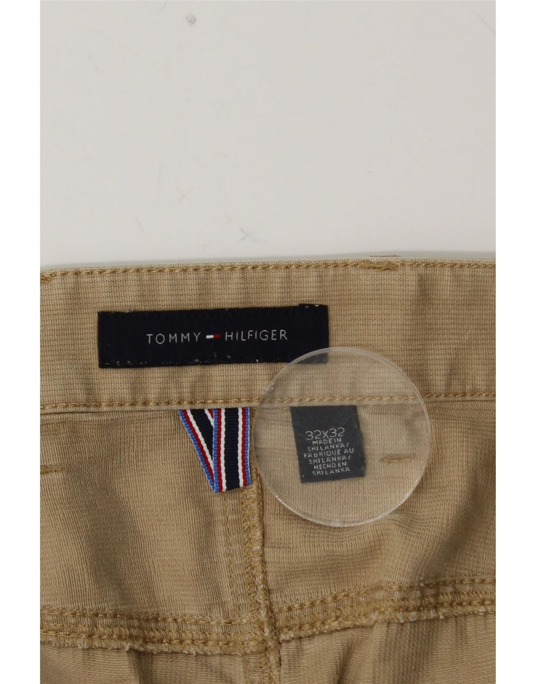 TOMMY HILFIGER Herren gerade Freizeithose W32 L32 Beige Baumwolle