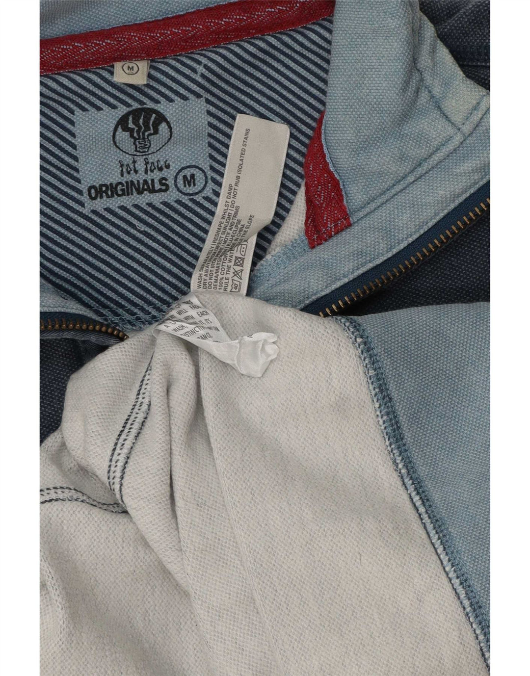 Fat Face Herren-Sweatshirt mit Reißverschluss am Hals, mittlere marineblaue Baumwolle