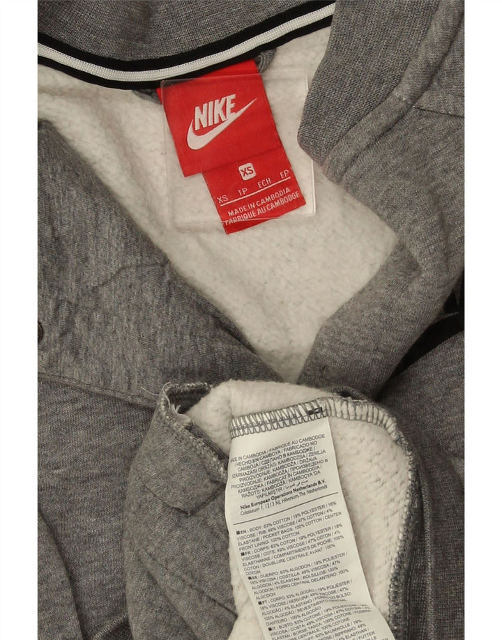 Nike Damen-Trainingsanzug-Oberjacke UK 6 XS Graue Baumwolle