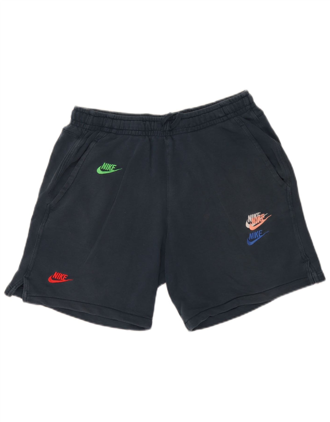 Nike Herren-Sportshorts mit Grafik, mittelgroß, marineblau, Baumwolle