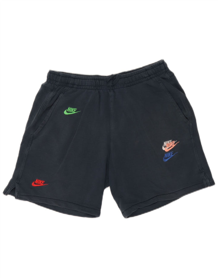 Nike Herren-Sportshorts mit Grafik, mittelgroß, marineblau, Baumwolle