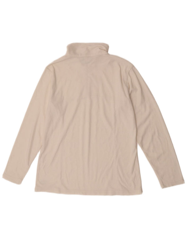 Asics Damen-Fleecepullover mit Reißverschluss am Hals, UK 14, Mittelweiß, Polyester