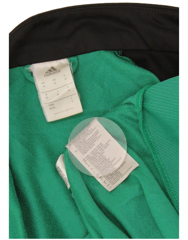 Adidas Herren-Trainingsanzugoberteil aus mittelgrünem Colourblock-Polyester