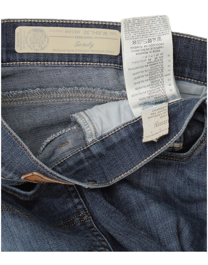 Diesel Damen Sandy Regular Slim Straight Jeans W29 L32 Blaue Baumwolle