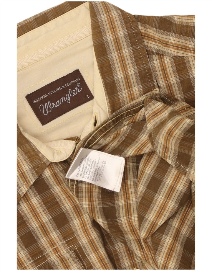 Wrangler Herrenhemd, groß, braun, kariert, Baumwolle