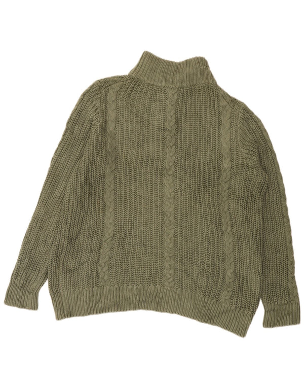 L.L.Bean Damen-Pullover mit lockerer Passform und Reißverschluss am Hals, UK 18, XL, Khaki, Baumwolle