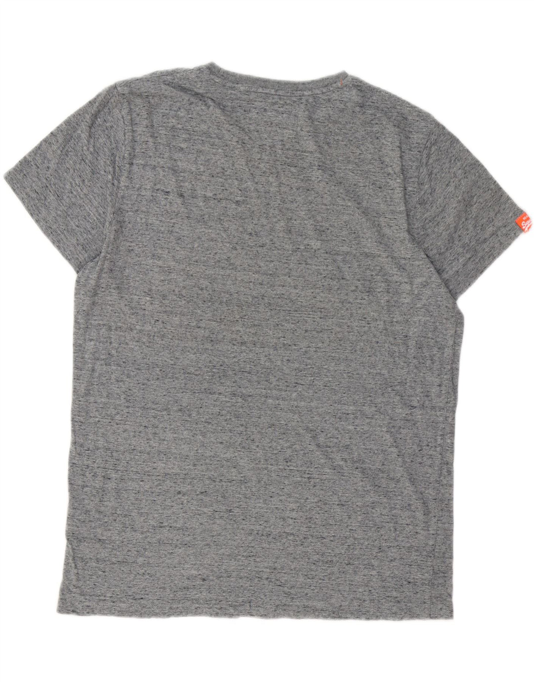 SUPERDRY Herren-T-Shirt-Oberteil 2XL aus grau gesprenkelter Baumwolle